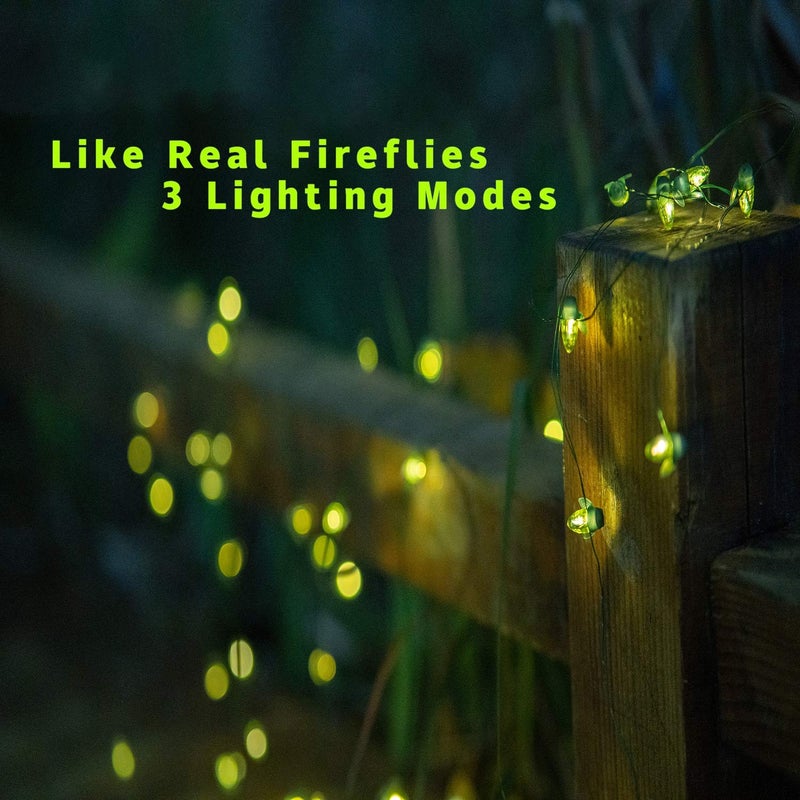 ANGMLN Solar Firefly Lights, 30 LED Solar Fireflies Lightning Bugs Fairy String Lights Outdoor Decor 19.6FT Solar Powered String Lights Waterproof for Garden Patio Home Wedding Party Spring Christmas - Image 5